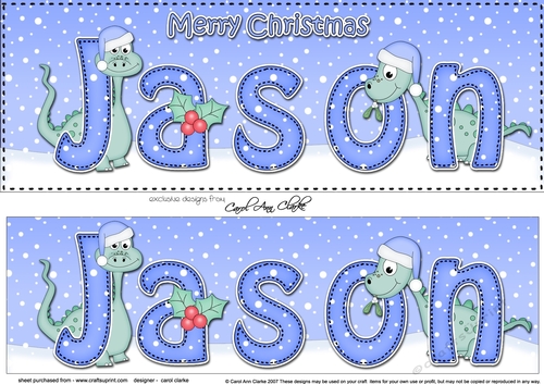Large DL Merry Christmas JASON 3D decoupage 