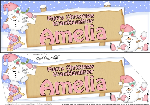 Large DL Merry Christmas Grandaughter AMELIA 3D decoupage 
