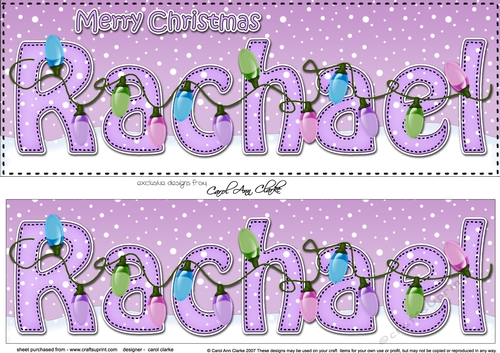 Large DL Merry Christmas RACHAEL 3D decoupage 