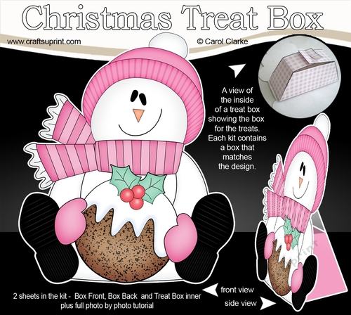 3D Christmas Treat Box Gift Set Mini Kit - Snowman Rio has an Xmas Pudding