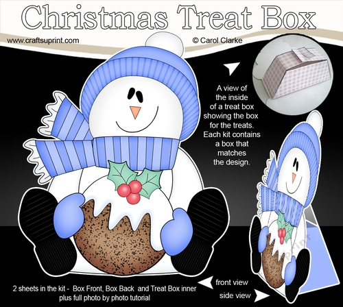 3D Christmas Treat Box Gift Set Mini Kit - Snowman Rio has an Xmas Pudding