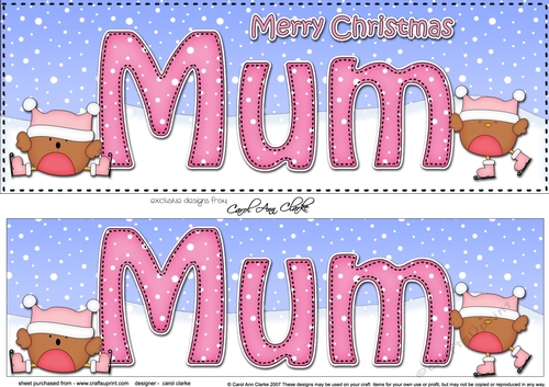 Large DL Merry Christmas MUM 3D decoupage with Bobbin Robin 