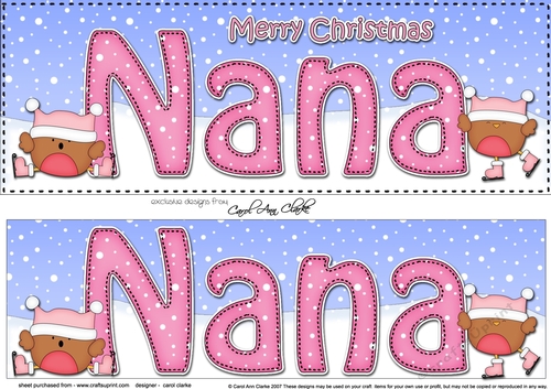 Large DL Merry Christmas NANA 3D decoupage with Bobbin Robin 