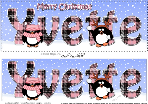 Large DL Merry Christmas YVETTE 3D decoupage 