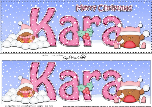 Large DL Merry Christmas KARA 3D decoupage 