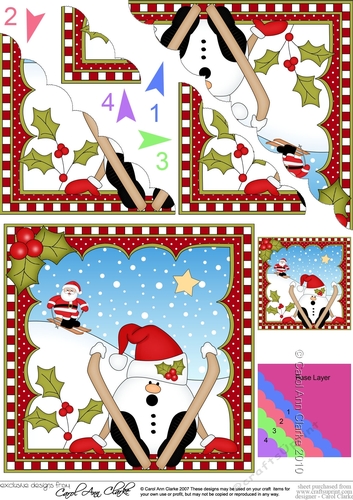 Christmas Snowball Sam Scalloped Corner Stacker