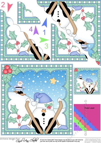 Christmas Snowball Sam Scalloped Corner Stacker