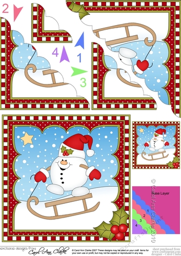 Christmas Snowball Sam Scalloped Corner Stacker