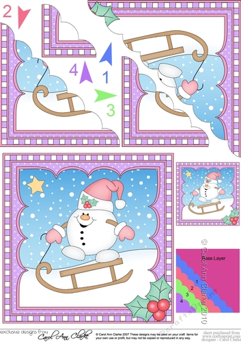 Christmas Snowball Sam Scalloped Corner Stacker