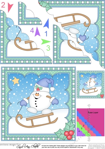 Christmas Snowball Sam Scalloped Corner Stacker