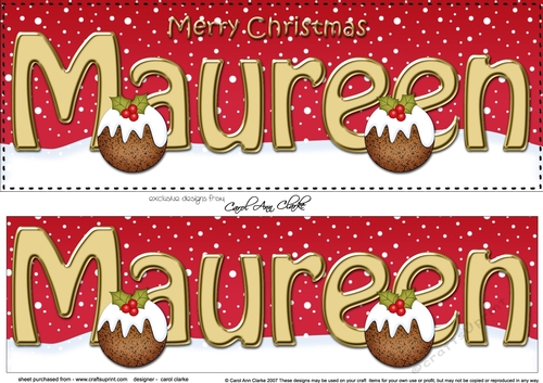 Large DL Merry Christmas MAUREEN 3D decoupage 