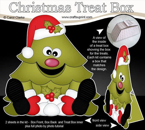 3D Christmas Treat Box Gift Set Mini Kit - Fun Christmas Tree is Snowballing