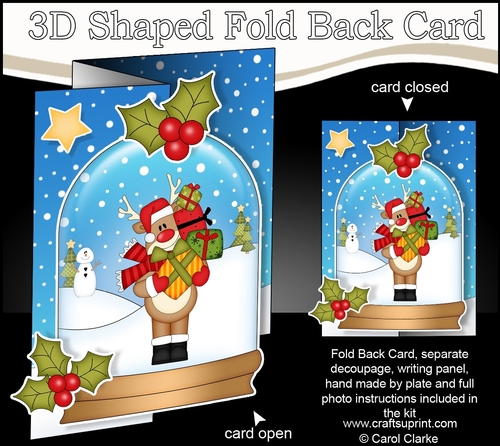 Christmas 3D Shaped No-Hole Fold Back Mini Kit - Rudolph has lots of Presents