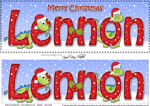 Large DL Merry Christmas LENNON 3D decoupage 