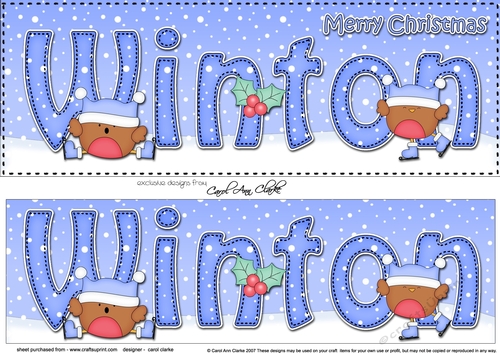Large DL Merry Christmas WINTON 3D decoupage 