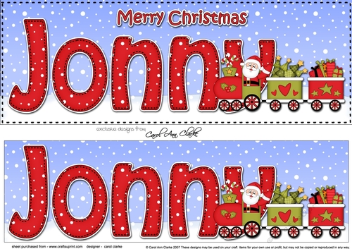 Large DL Merry Christmas JONNY 3D decoupage 