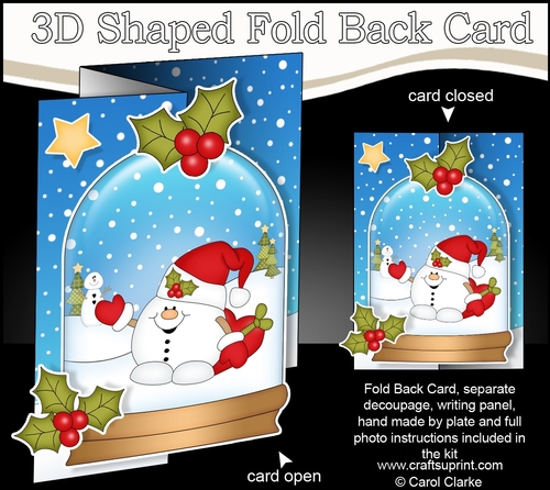 Christmas 3D Shaped No-Hole Fold Back Mini Kit - Snowball Sam has an Xmas Heart
