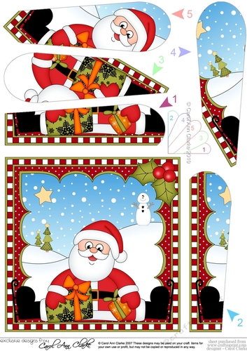 Christmas Santa Fan Pyramage Topper