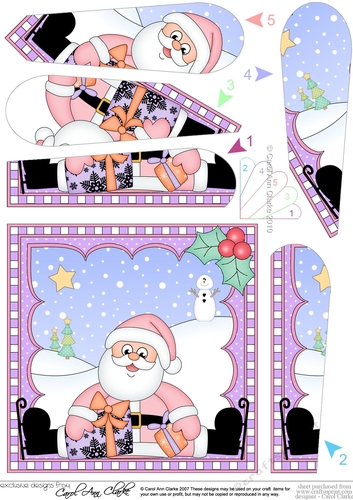 Christmas Santa Fan Pyramage Topper