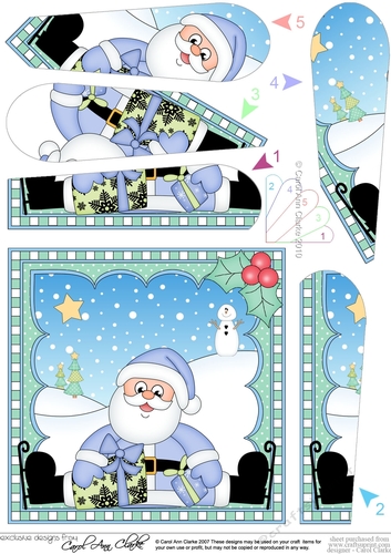 Christmas Santa Fan Pyramage Topper