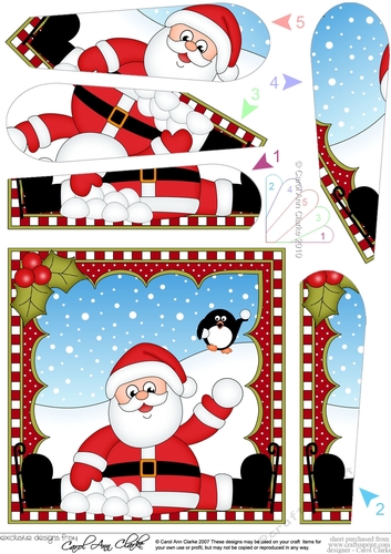 Christmas Santa Fan Pyramage Topper