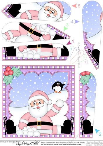 Christmas Santa Fan Pyramage Topper