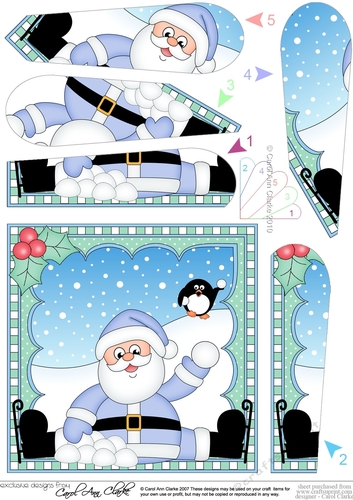 Christmas Santa Fan Pyramage Topper