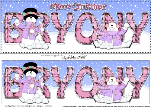 Large DL Merry Christmas BRYONY 3D decoupage 