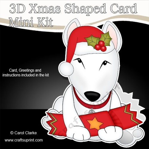 3D Shaped Christmas Card Kit - Little English Bull Dog Terrier