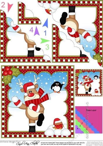 Christmas Rudolph Scalloped Corner Stacker