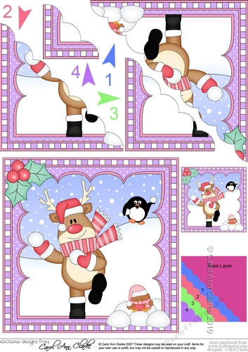 Christmas Rudolph Scalloped Corner Stacker