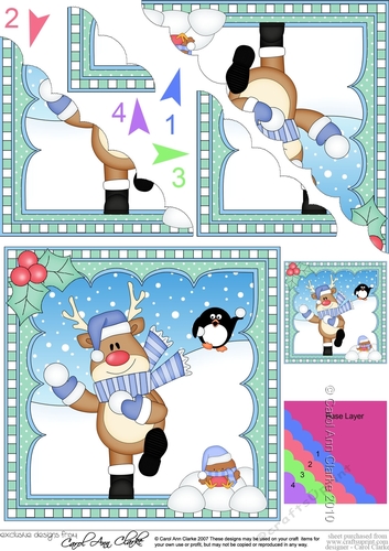 Christmas Rudolph Scalloped Corner Stacker