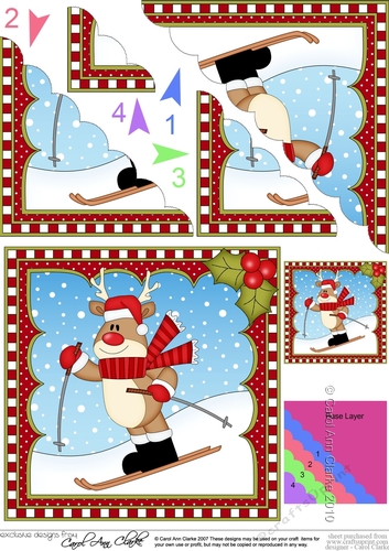 Christmas Rudolph Scalloped Corner Stacker