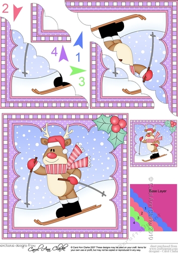 Christmas Rudolph Scalloped Corner Stacker