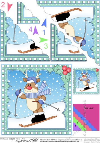 Christmas Rudolph Scalloped Corner Stacker