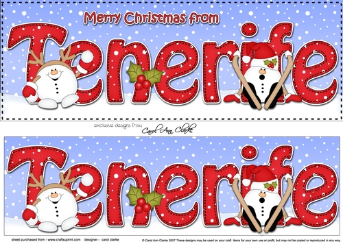 Large DL Merry Christmas from TENERIFE 3D decoupage 