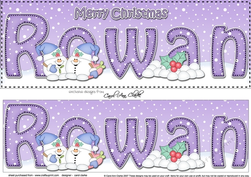 Large DL Merry Christmas ROWAN 3D decoupage 