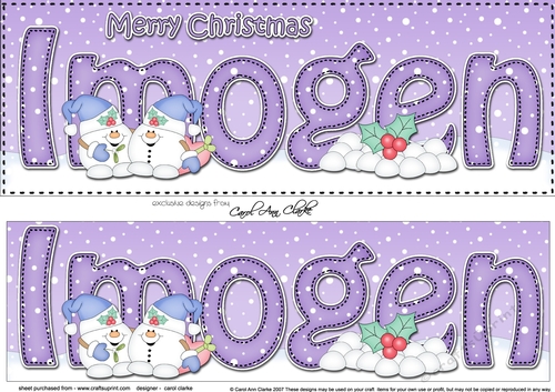 Large DL Merry Christmas IMOGEN 3D decoupage 