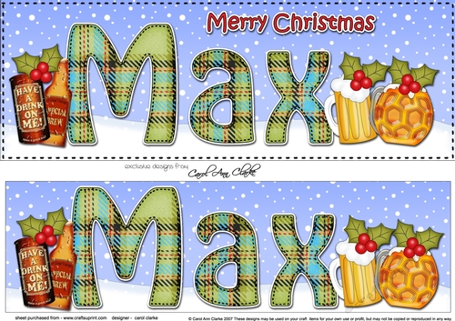 Large DL Merry Christmas MAX 3D decoupage 