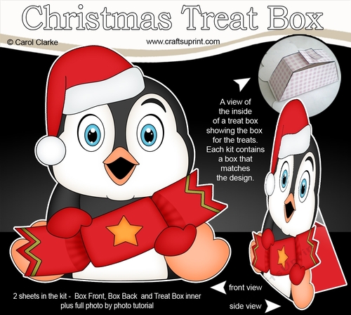 3D Christmas Treat Box Gift Set Mini Kit - Pip Penguin has an Xmas Cracker