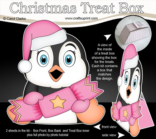3D Christmas Treat Box Gift Set Mini Kit - Pip Penguin has an Xmas Cracker