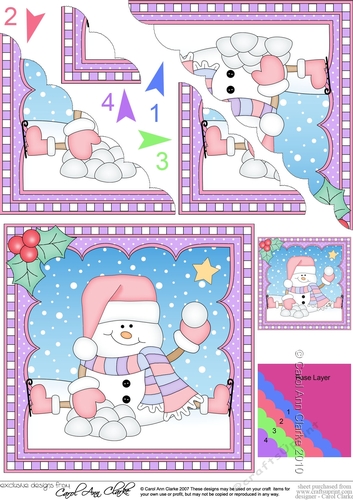 Christmas Scalloped Corner Stacker Snowman Oli