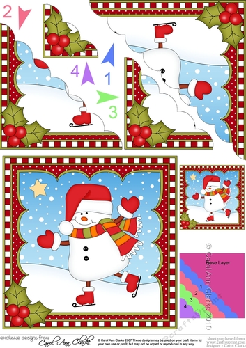 Christmas Scalloped Corner Stacker Snowman Oli