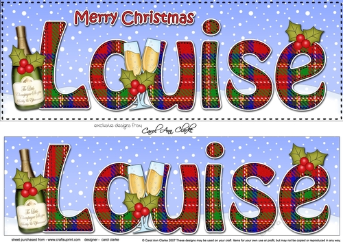 Large DL Merry Christmas LOUISE 3D decoupage 