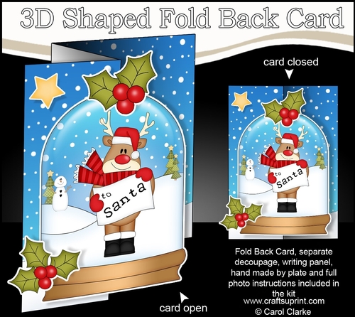 Christmas 3D Shaped No-Hole Fold Back Mini Kit - Rudolph has a Letter for Santa