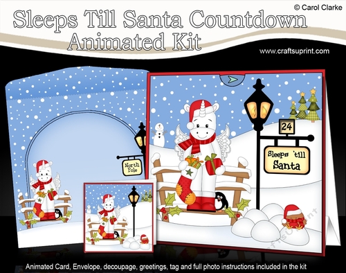 3D Christmas Unicorn Sleeps Till Santa Countdown Card