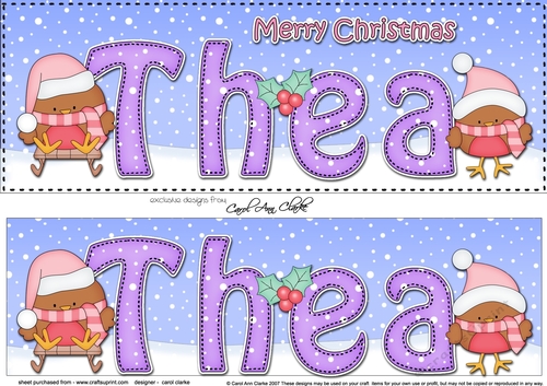 Large DL Merry Christmas THEA 3D decoupage 