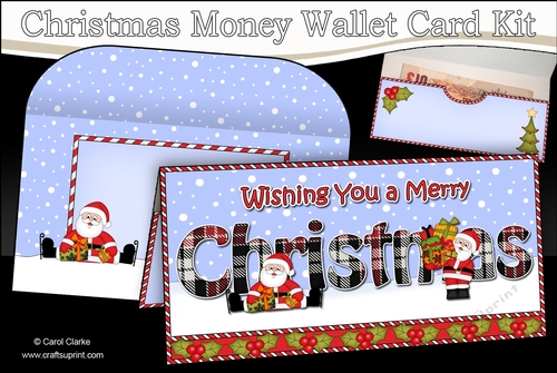 WISHING YOU A MERRY CHRISTMAS Money or Gift Wallet Card Kit