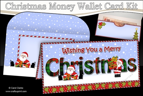 WISHING YOU A MERRY CHRISTMAS Money or Gift Wallet Card Kit