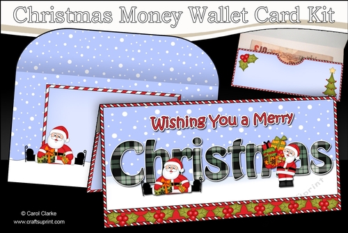 WISHING YOU A MERRY CHRISTMAS Money or Gift Wallet Card Kit